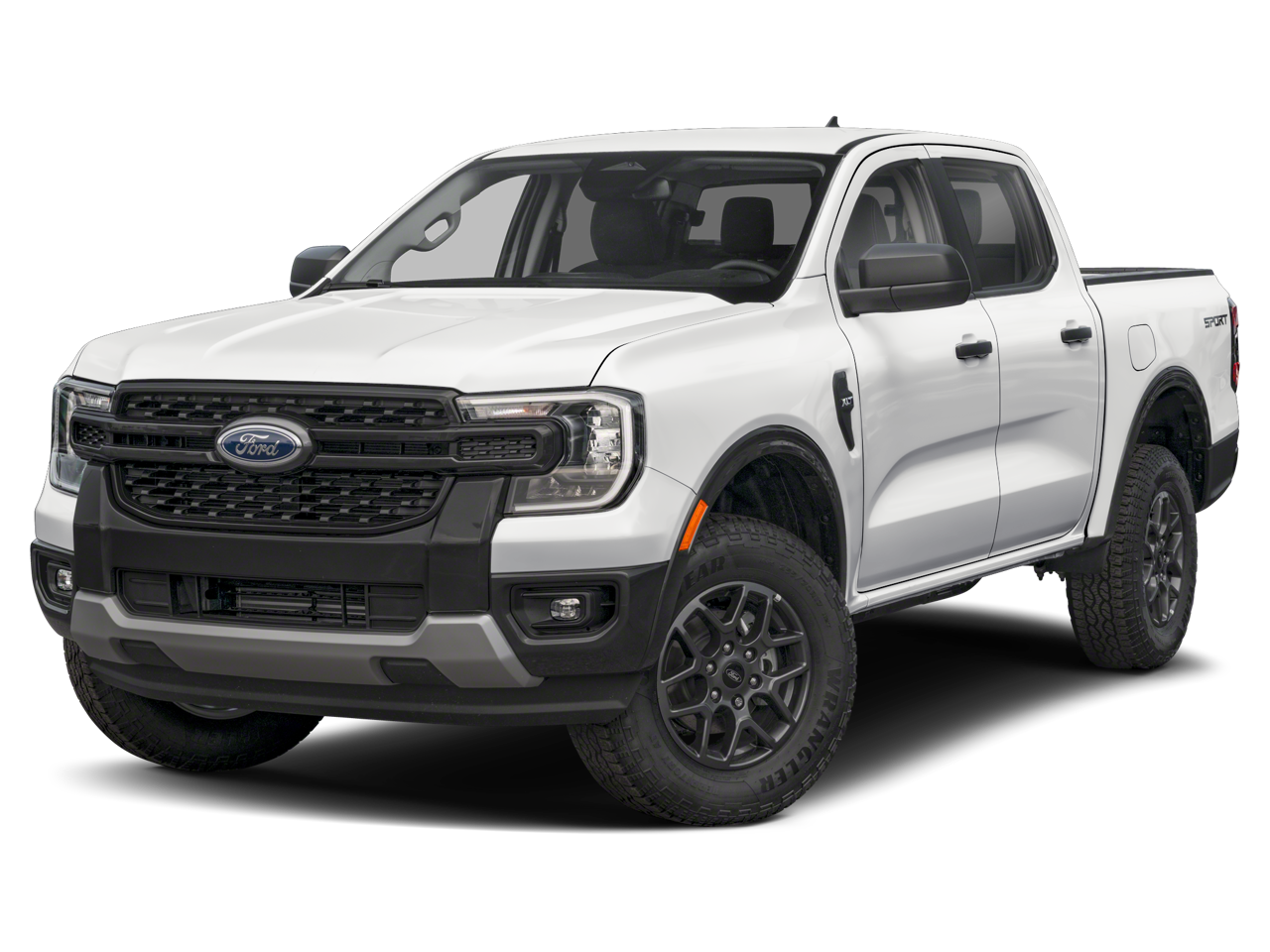 2024 Ford Ranger XLT in Cactus Gray — front three-quarter view
