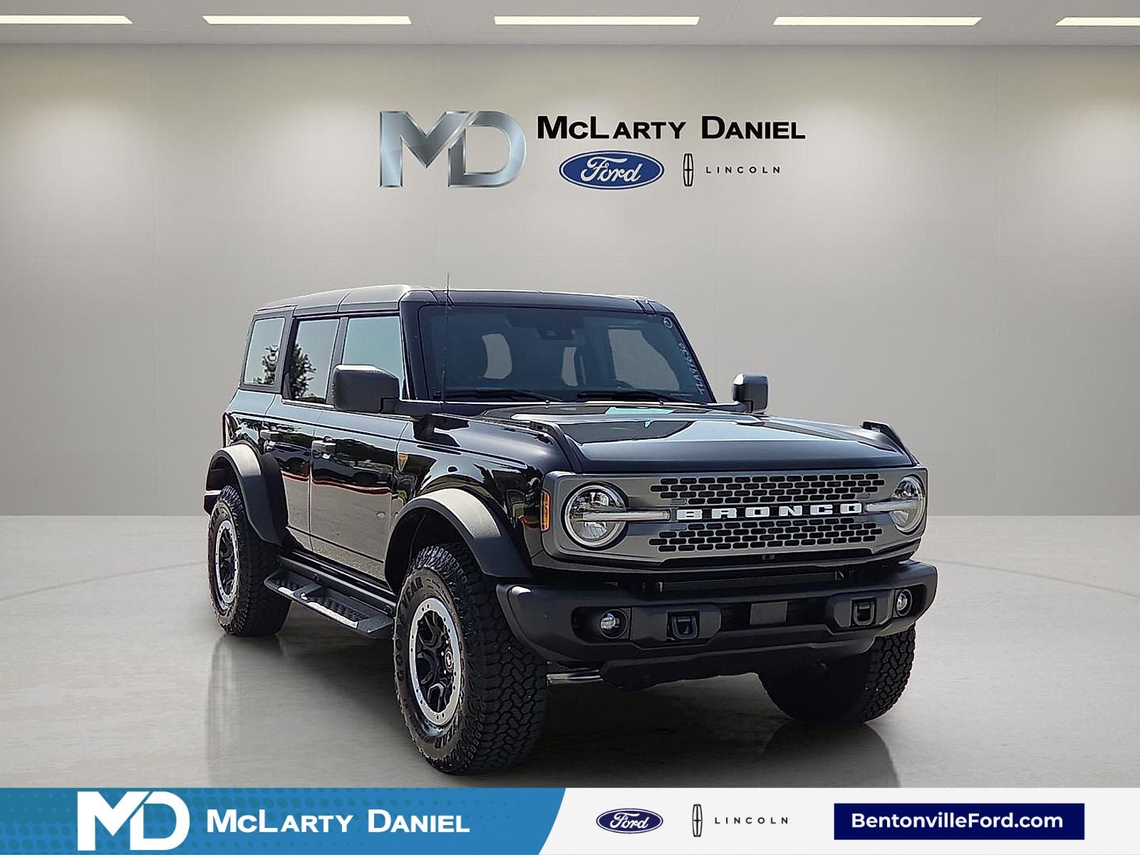 2026 Ford Bronco Badlands in Shadow Black — front three-quarter view