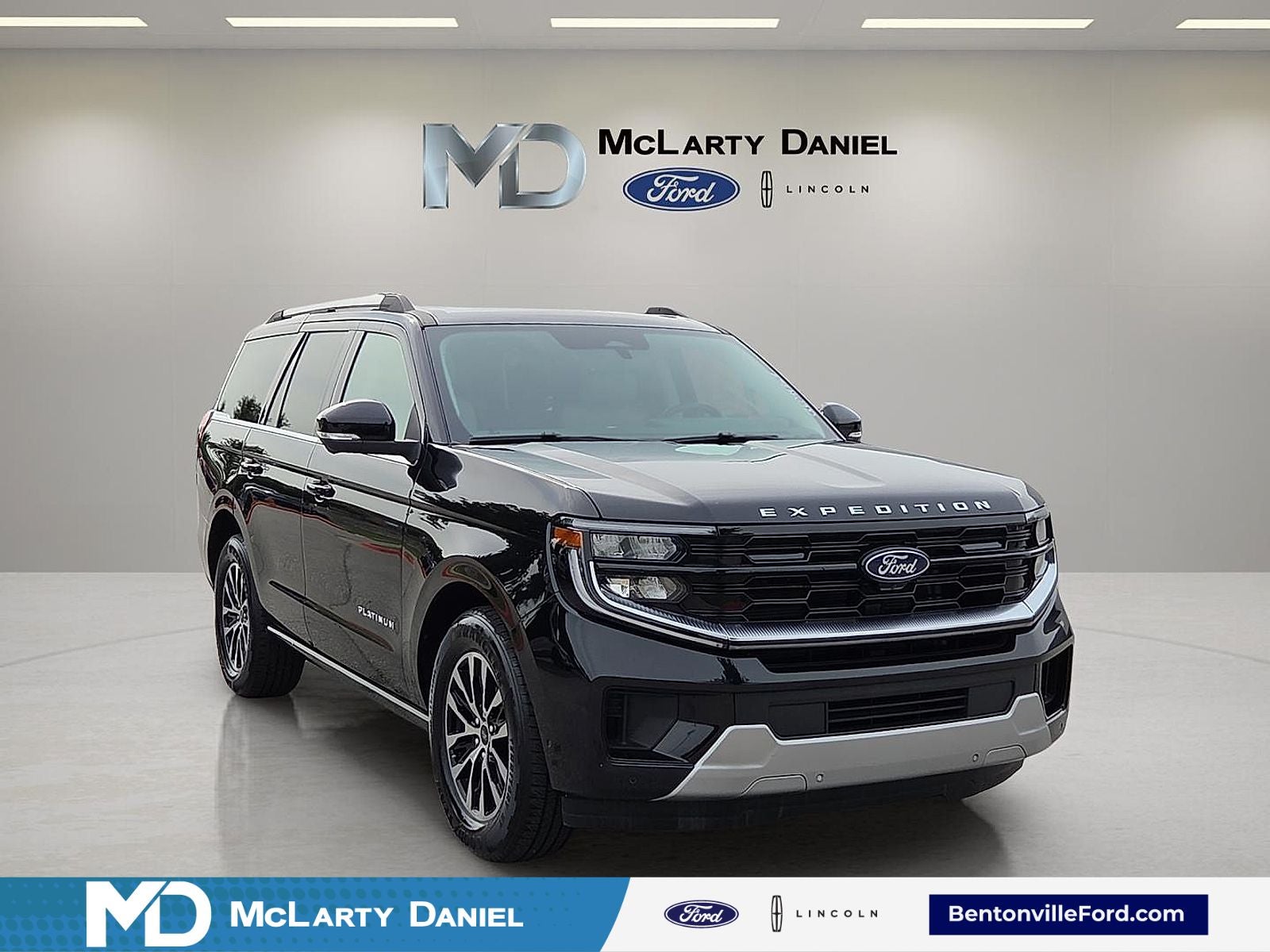 2025 Ford Expedition Platinum in Black Metallic — front three-quarter view