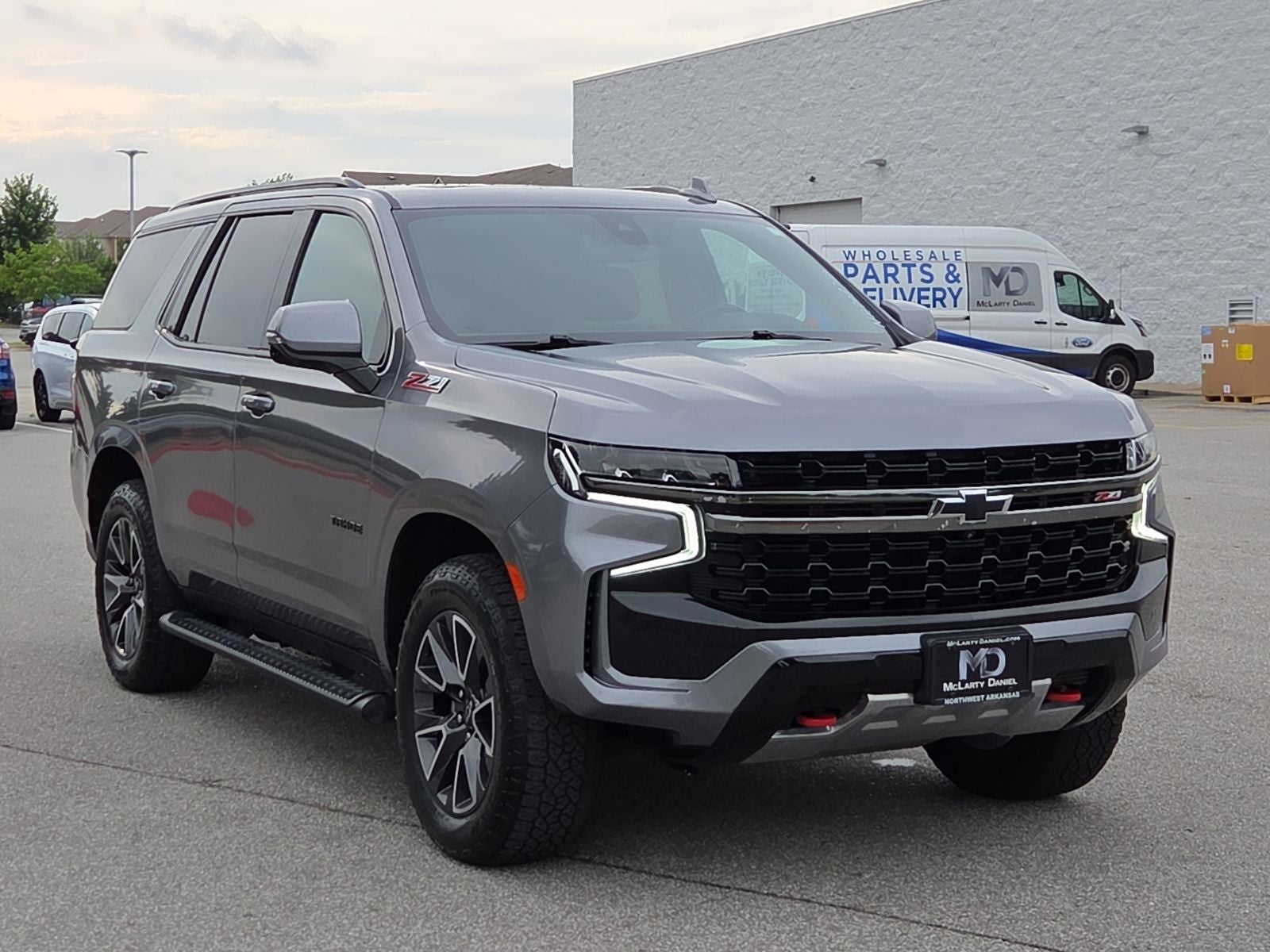 2022 Chevrolet Tahoe Z71 in Satin Steel Metallic — front three-quarter view