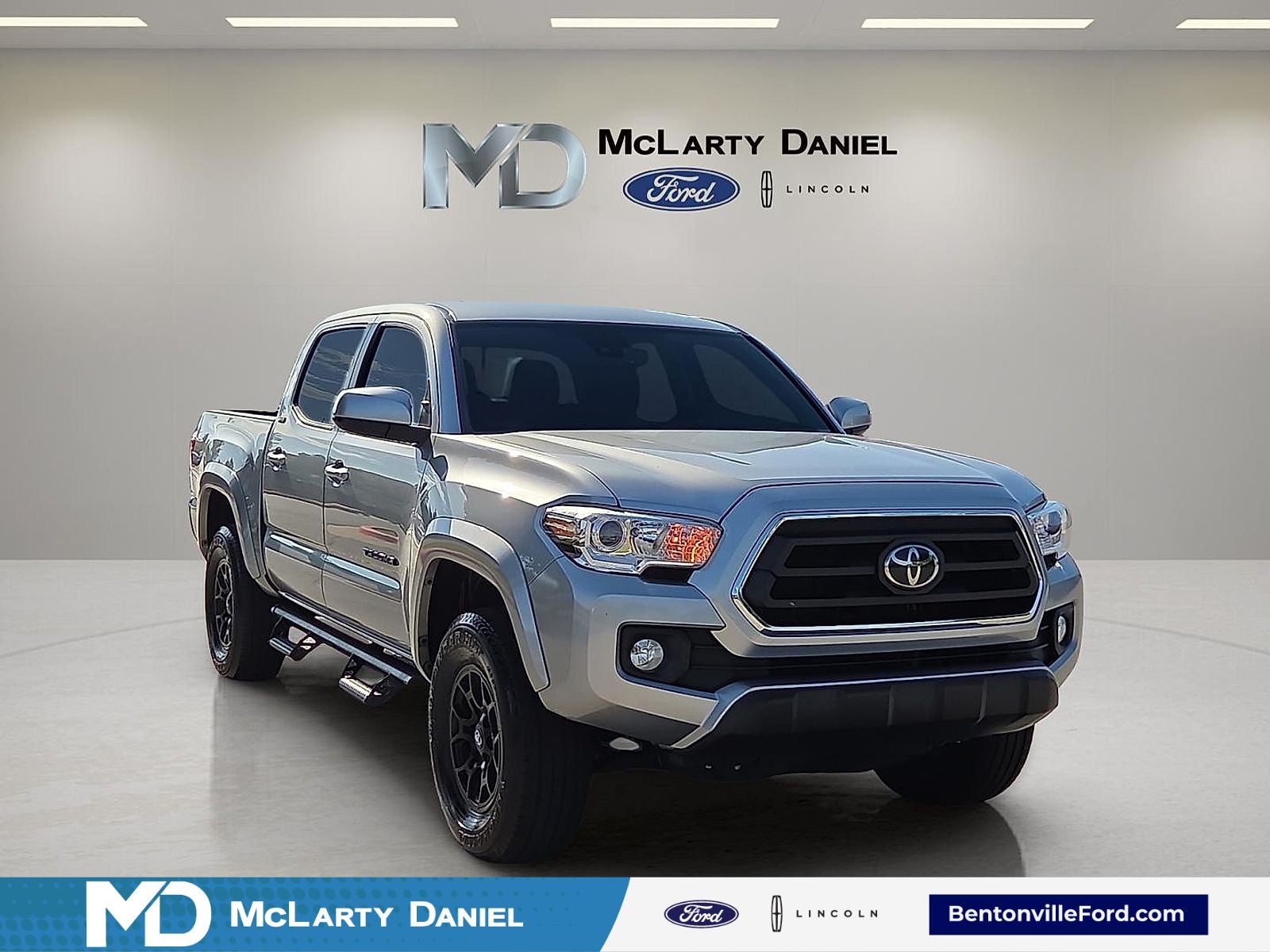 2022 Toyota Tacoma SR5 V6 in Lunar Rock — front three-quarter view