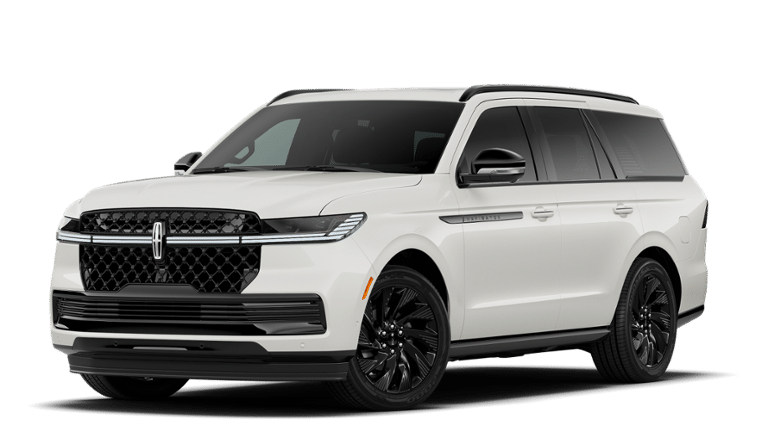 2027 Lincoln Navigator Reserve in Pristine White Metallic Tri-Coat — front three-quarter view